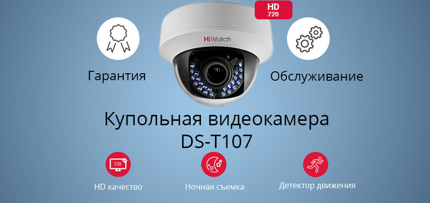 Купольная видеокамера DS-T107